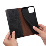 Wallet Design Oil-Waxy Leather Full Protection Phone Stand Case for iPhone 13 6.1 inch