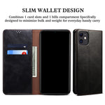 Wallet Design Oil-Waxy Leather Full Protection Phone Stand Case for iPhone 13 6.1 inch