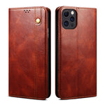 Wallet Design Oil-Waxy Leather Full Protection Phone Stand Case for iPhone 13 6.1 inch