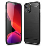 TPU Carbon Fiber Texture Brushed Flexible Phone Protective Back Case for iPhone 13 mini 5.4 inch