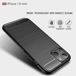 TPU Carbon Fiber Texture Brushed Flexible Phone Protective Back Case for iPhone 13 mini 5.4 inch