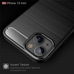 TPU Carbon Fiber Texture Brushed Flexible Phone Protective Back Case for iPhone 13 mini 5.4 inch