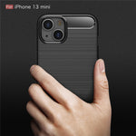 TPU Carbon Fiber Texture Brushed Flexible Phone Protective Back Case for iPhone 13 mini 5.4 inch