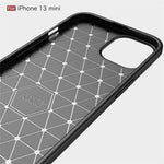 TPU Carbon Fiber Texture Brushed Flexible Phone Protective Back Case for iPhone 13 mini 5.4 inch