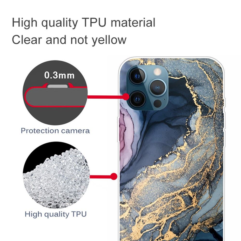 Abstract Marble Pattern Flexible TPU Back Shell for iPhone 13 Pro 6.1 inch