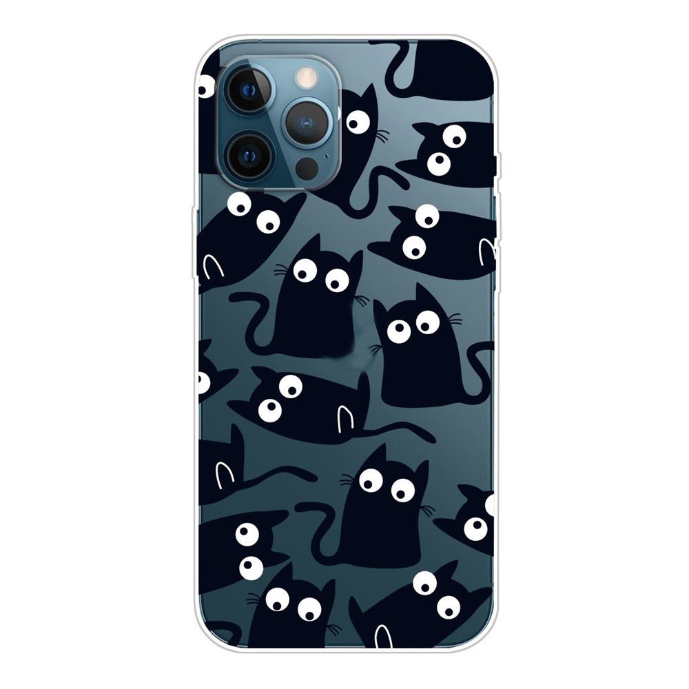 Soft TPU Shock Absorption Slim Pattern Printing Transparent Protective Case for iPhone 13 Pro 6.1 inch