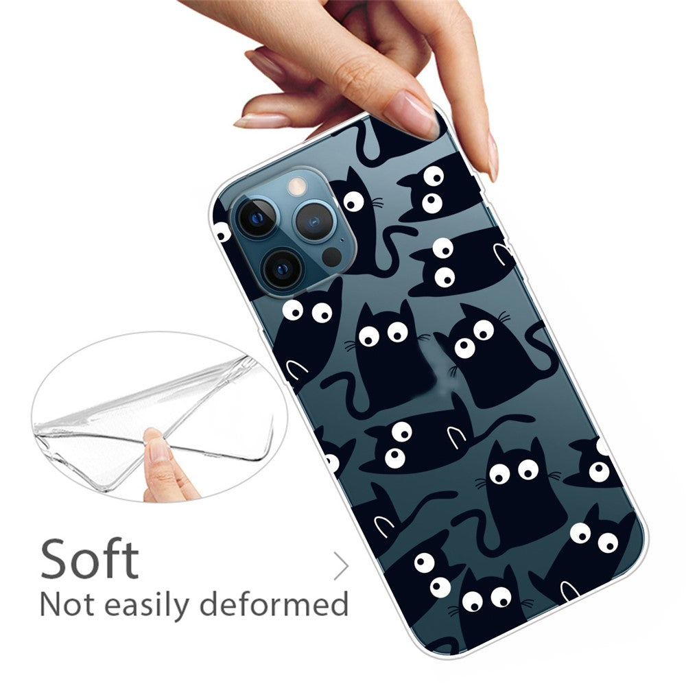 Soft TPU Shock Absorption Slim Pattern Printing Transparent Protective Case for iPhone 13 Pro 6.1 inch