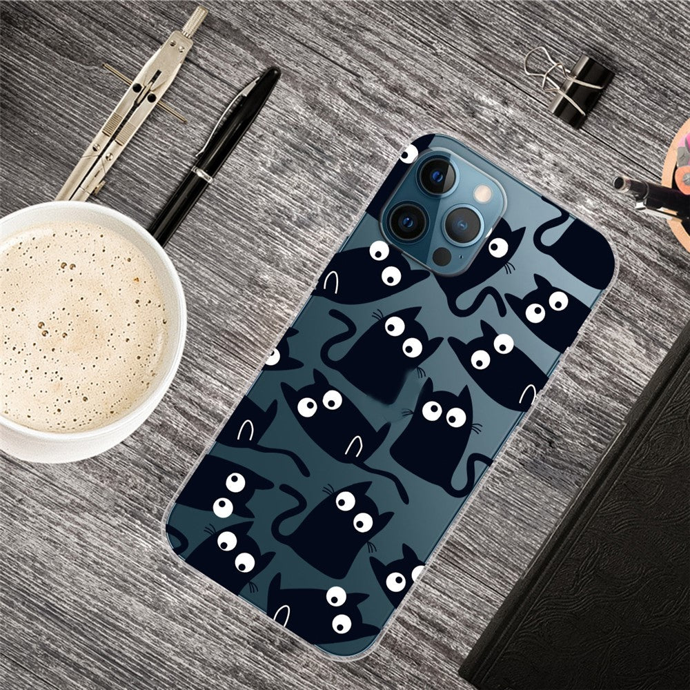 Soft TPU Shock Absorption Slim Pattern Printing Transparent Protective Case for iPhone 13 Pro 6.1 inch