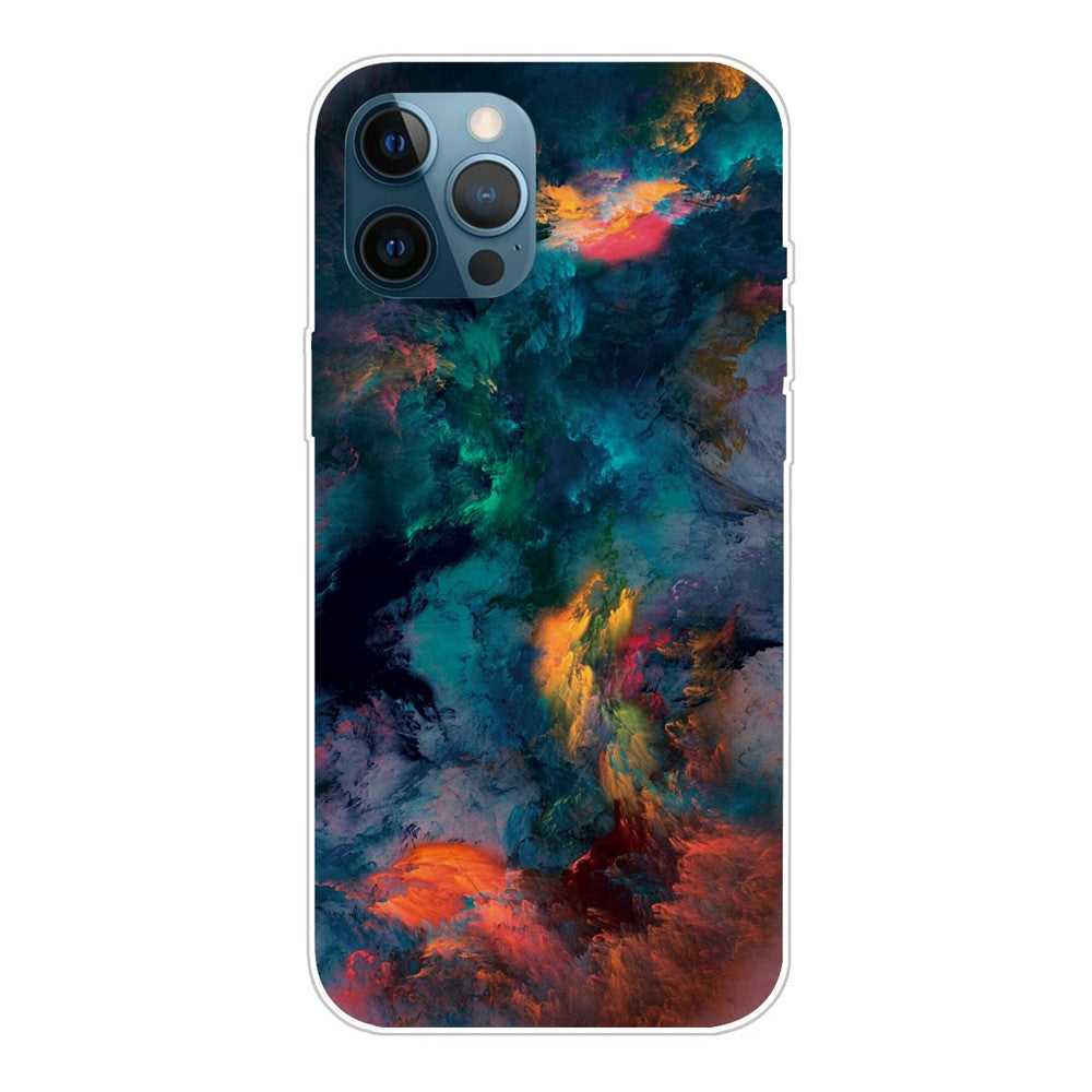 Supermodernt 3D-mönstertryckt mjukt TPU-skal med fint bakstycke för iPhone 13 Pro Max 6,7 tum