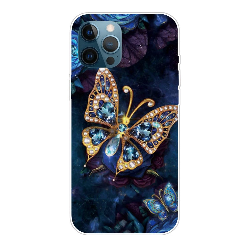 Supermodernt 3D-mönstertryckt mjukt TPU-skal med fint bakstycke för iPhone 13 Pro Max 6,7 tum