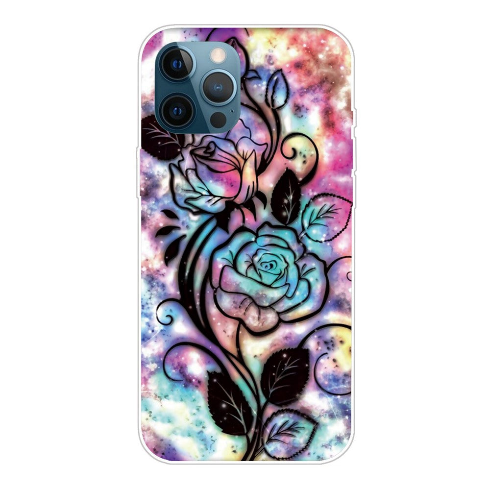 Supermodernt 3D-mönstertryckt mjukt TPU-skal med fint bakstycke för iPhone 13 Pro Max 6,7 tum