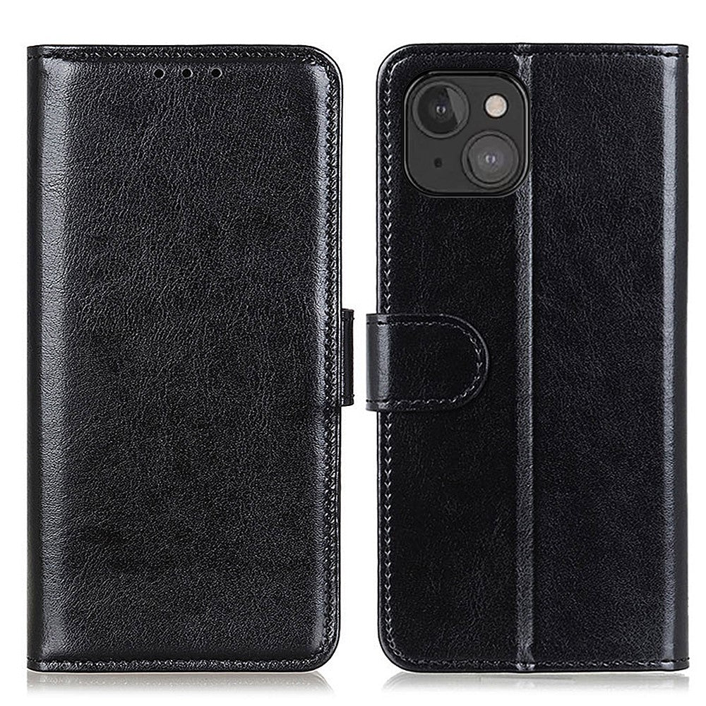 Crazy Horse tekstur PU læderpungcover beskyttelsesetui med stativ til iPhone 13 mini