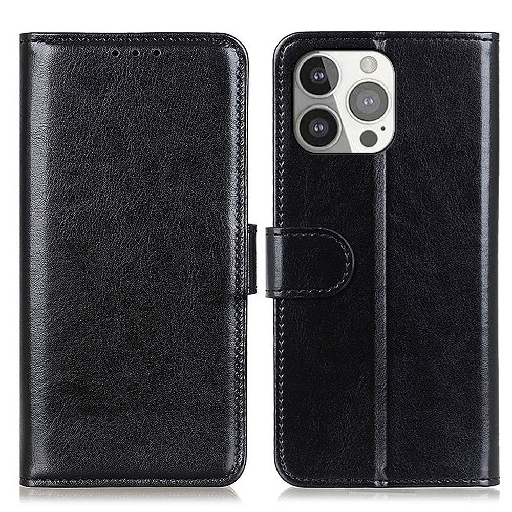 Crazy Horse All-round Protection Wallet Leather Phone Stand Case for iPhone 13 Pro 6.1 inch