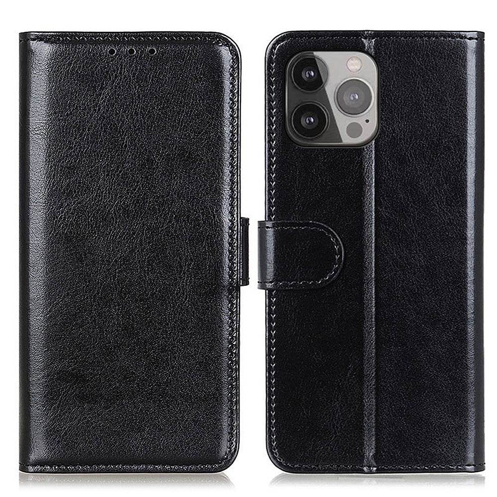 Crazy Horse Texture Design Premium PU-läder Folio Flip Stand Funktion Magnetisk stängning Fodral till iPhone 13 Pro Max 6,7 tum