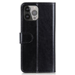 Crazy Horse Texture Design Premium PU Leather Folio Flip Stand Feature Magnetic Closure Case Cover for 	iPhone 13 Pro Max 6.7 inch