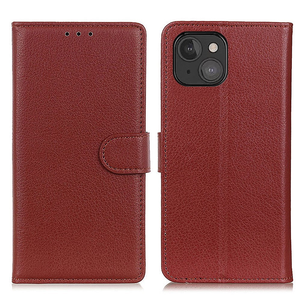 Wallet Design Classic Litchi Texture Leather Phone Stand Case for iPhone 13 mini 5.4 inch