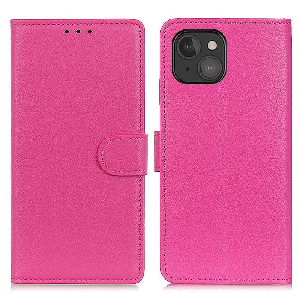 Wallet Design Classic Litchi Texture Leather Phone Stand Case for iPhone 13 mini 5.4 inch