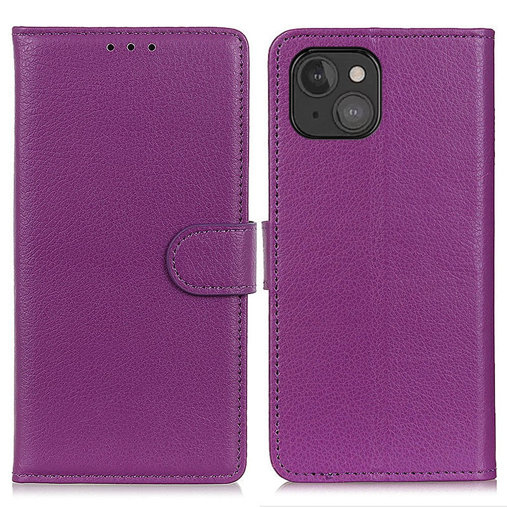 Wallet Design Classic Litchi Texture Leather Phone Stand Case for iPhone 13 mini 5.4 inch
