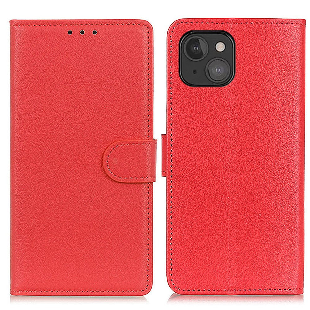 Wallet Design Classic Litchi Texture Leather Phone Stand Case for iPhone 13 mini 5.4 inch
