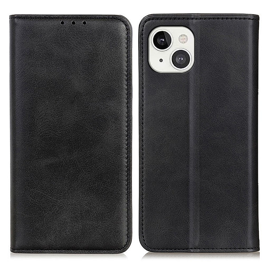Splitlæder Magnetisk Auto-absorberende Pung Telefonstativ Cover til iPhone 13 6.1 tommer