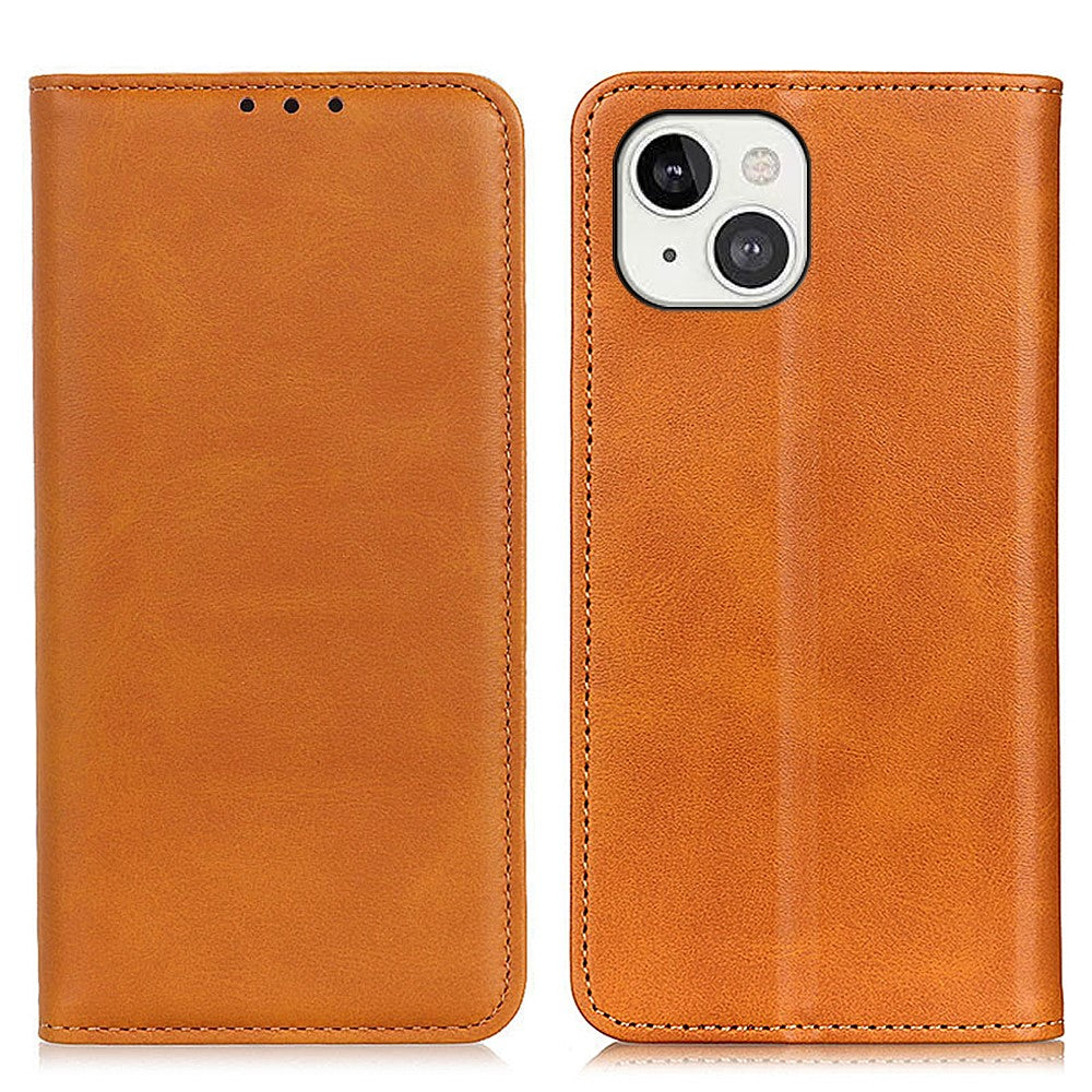 Splitlæder Magnetisk Auto-absorberende Pung Telefonstativ Cover til iPhone 13 6.1 tommer