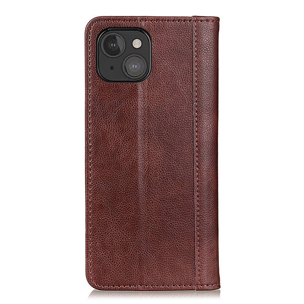 Litchi Texture Magnet Absorption Wallet Stand Split Leather Case Cover for iPhone 13 mini 5.4-inch