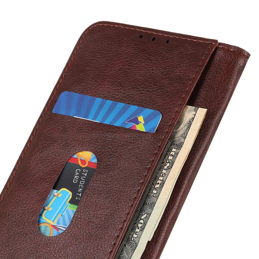 Litchi Texture Magnet Absorption Wallet Stand Split Leather Case Cover for iPhone 13 mini 5.4-inch