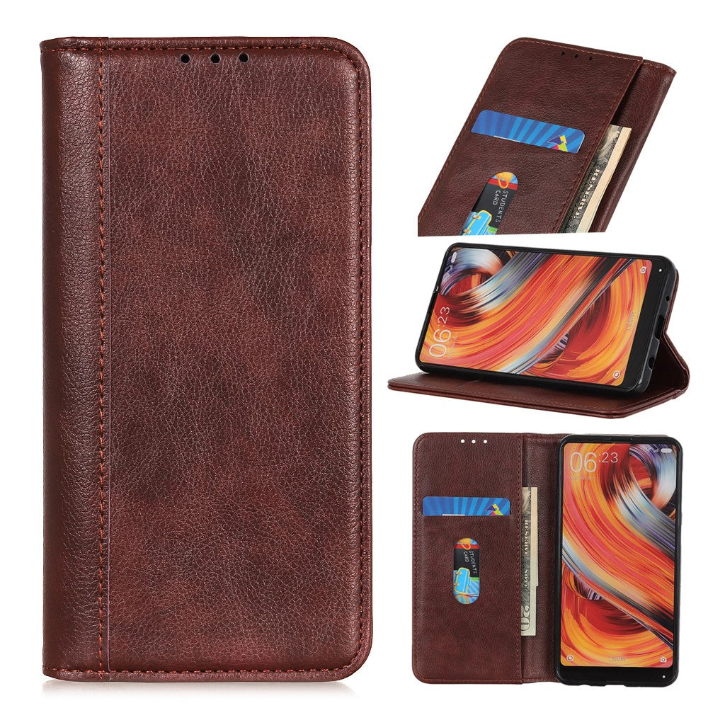 Litchi Texture Magnet Absorption Wallet Stand Split Leather Case Cover for iPhone 13 mini 5.4-inch