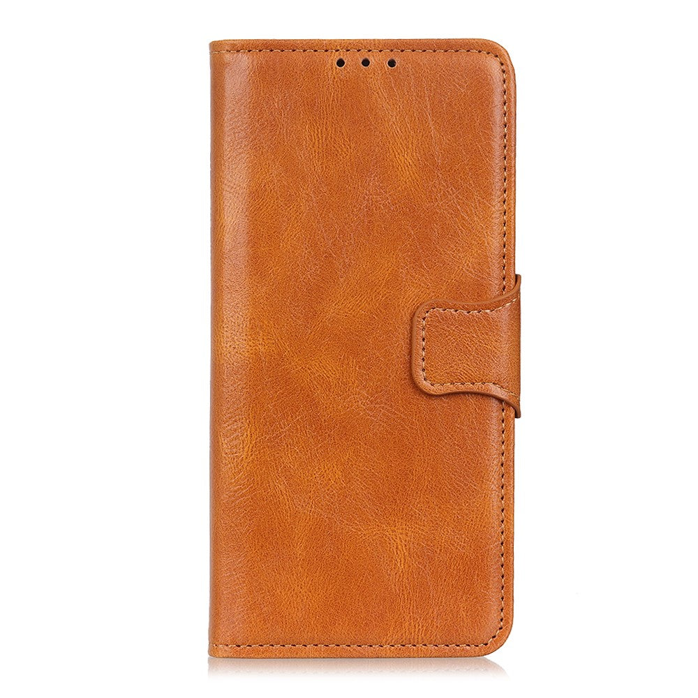 Crazy Horse PU Leather Wallet Protective Case Shell with Stand for iPhone 13 Pro 6.1-inch