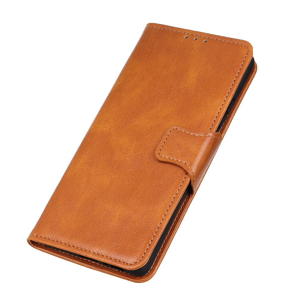 Crazy Horse PU Leather Wallet Protective Case Shell with Stand for iPhone 13 Pro 6.1-inch