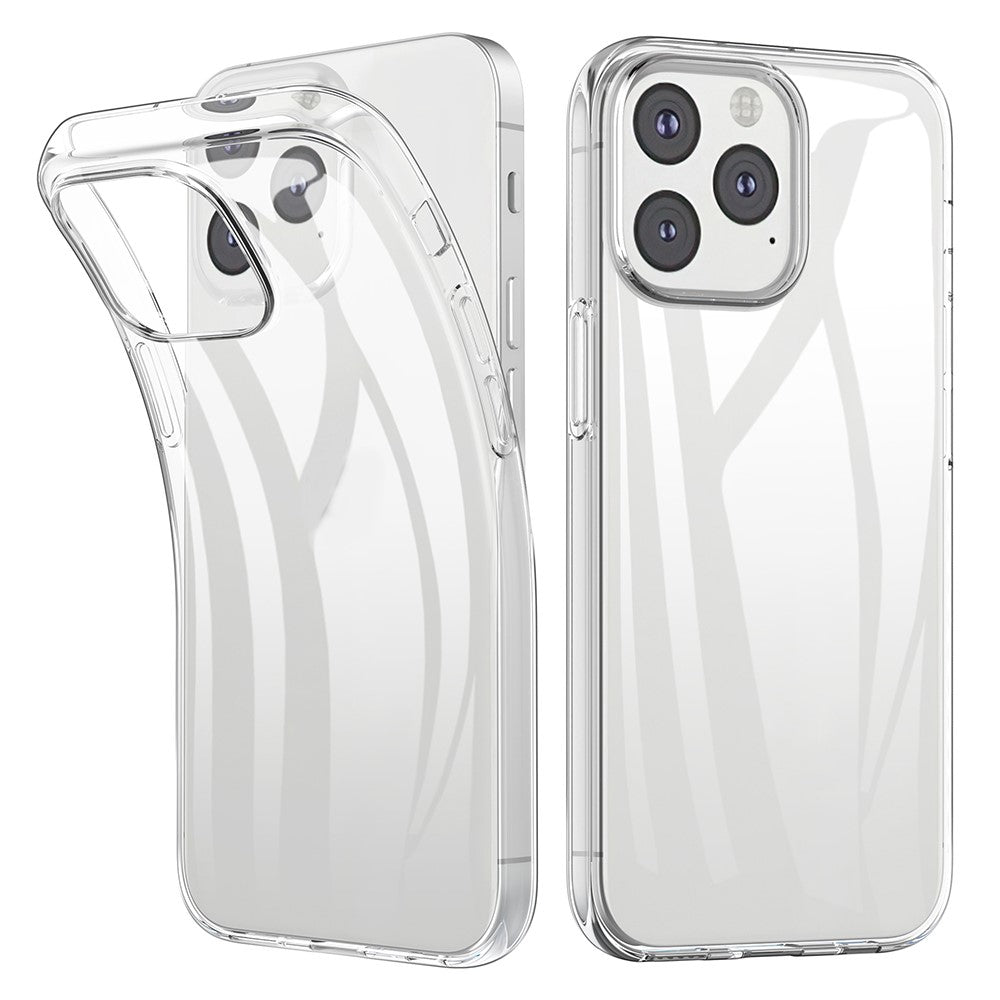 For iPhone 13 6.1 inch Soft TPU Crystal Transparent Anti-fingerprint Shockproof Protective Cover
