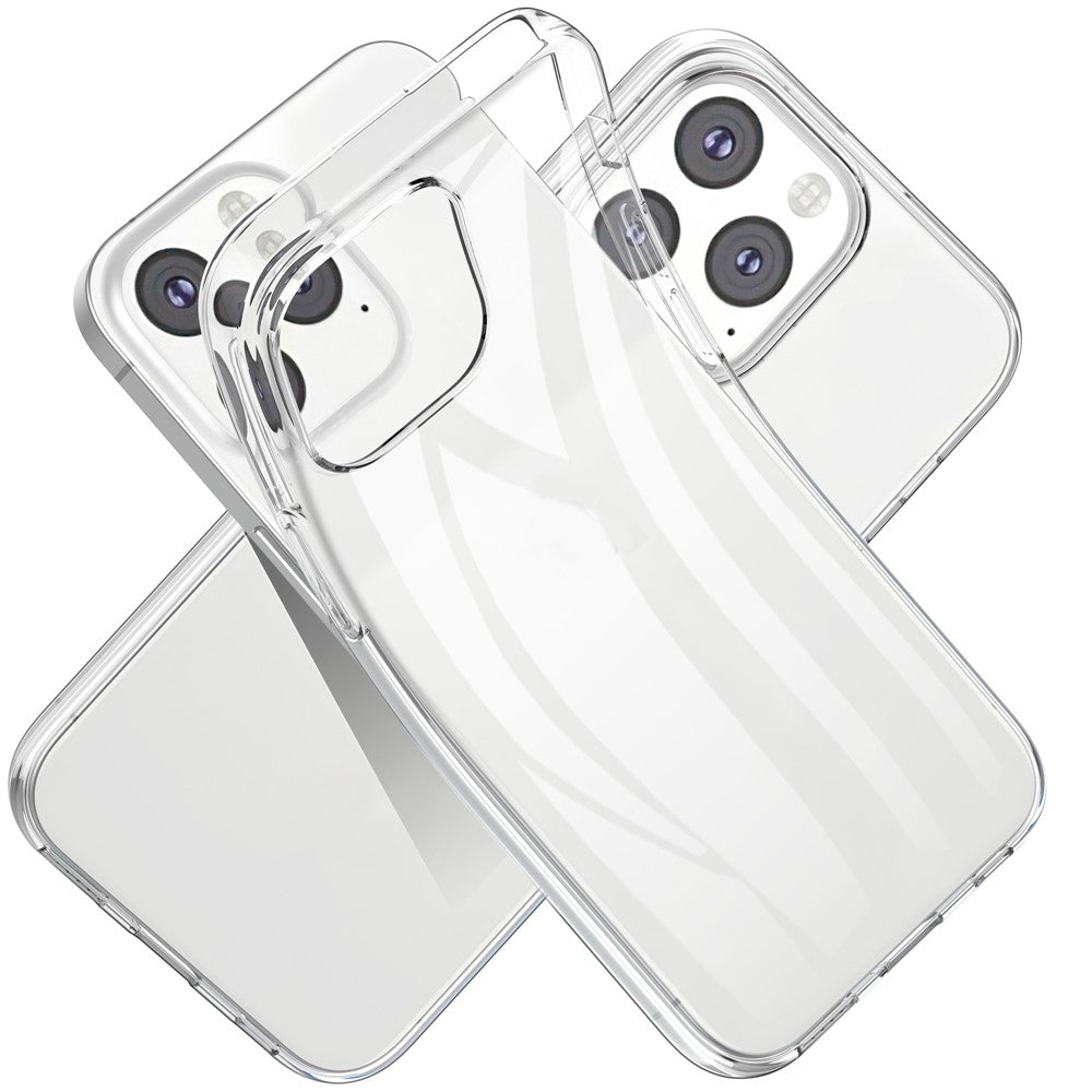 For iPhone 13 6.1 inch Soft TPU Crystal Transparent Anti-fingerprint Shockproof Protective Cover
