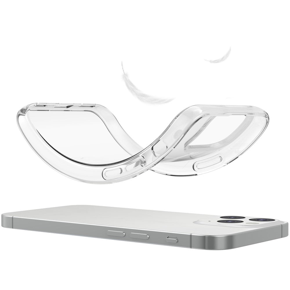 For iPhone 13 6.1 inch Soft TPU Crystal Transparent Anti-fingerprint Shockproof Protective Cover