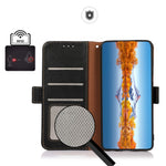 KHAZNEH Litchi Tekstur Anti-tyveri Swiping Design Ægte Læder Pung Telefon Cover Etui til iPhone 13 Pro Max 6,7 tommer