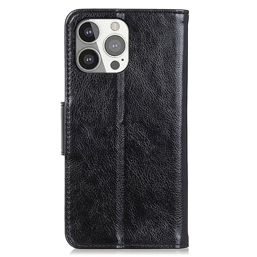 Full Protection Nappa Texture Split Leather Stand Wallet Phone Cover Case for iPhone 13 Pro 6.1 inch