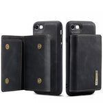 DG.MING M1 Series 2 in 1 Detachable Magnetic Leather Wallet Case Wireless Charging Support with Kickstand for iPhone 7 4.7 inch/8 4.7 inch/SE (2020)/SE (2022)