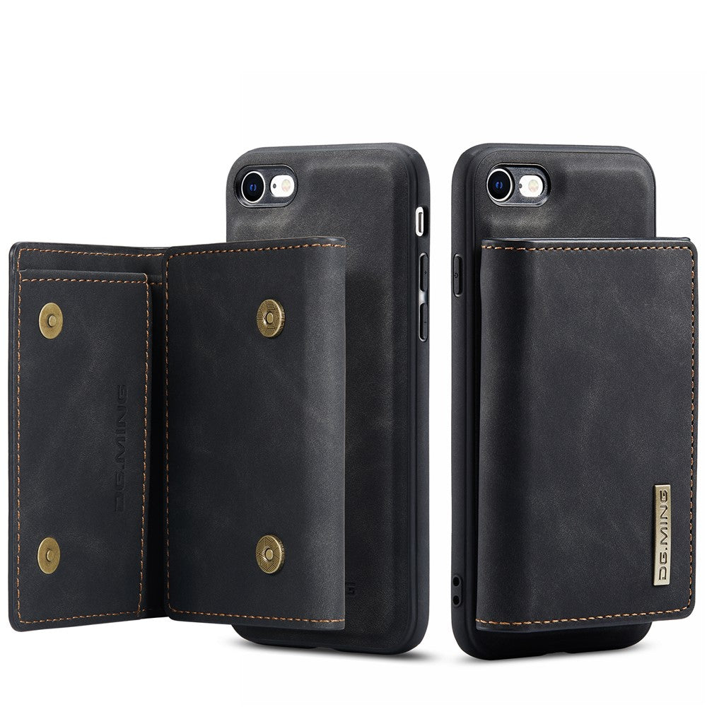 DG.MING M1 Series 2 in 1 Detachable Magnetic Leather Wallet Case Wireless Charging Support with Kickstand for iPhone 7 4.7 inch/8 4.7 inch/SE (2020)/SE (2022)