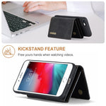 DG.MING M1 Series 2 in 1 Detachable Magnetic Leather Wallet Case Wireless Charging Support with Kickstand for iPhone 7 4.7 inch/8 4.7 inch/SE (2020)/SE (2022)