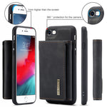 DG.MING M1 Series 2 in 1 Detachable Magnetic Leather Wallet Case Wireless Charging Support with Kickstand for iPhone 7 4.7 inch/8 4.7 inch/SE (2020)/SE (2022)