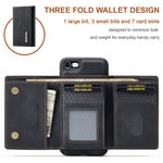 DG.MING M1 Series 2 in 1 Detachable Magnetic Leather Wallet Case Wireless Charging Support with Kickstand for iPhone 7 4.7 inch/8 4.7 inch/SE (2020)/SE (2022)