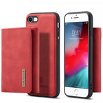 DG.MING M1 Series 2 in 1 Detachable Magnetic Leather Wallet Case Wireless Charging Support with Kickstand for iPhone 7 4.7 inch/8 4.7 inch/SE (2020)/SE (2022)