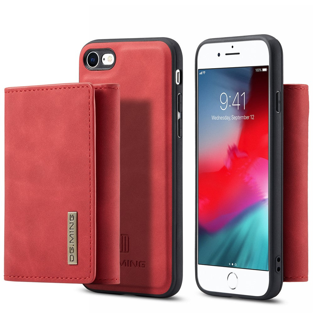 DG.MING M1 Series 2 in 1 Detachable Magnetic Leather Wallet Case Wireless Charging Support with Kickstand for iPhone 7 4.7 inch/8 4.7 inch/SE (2020)/SE (2022)