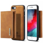 DG.MING M1 Series 2 in 1 Detachable Magnetic Leather Wallet Case Wireless Charging Support with Kickstand for iPhone 7 4.7 inch/8 4.7 inch/SE (2020)/SE (2022)
