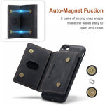 DG.MING M2-serien multifunktionelt magnetisk aftageligt pung cover med støttefod til iPhone 7 4,7 tommer/8 4,7 tommer/SE (2020)/SE (2022)
