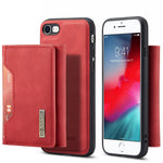 DG.MING M2-serien multifunktionelt magnetisk aftageligt pung cover med støttefod til iPhone 7 4,7 tommer/8 4,7 tommer/SE (2020)/SE (2022)