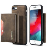 DG.MING M2-serien multifunktionelt magnetisk aftageligt pung cover med støttefod til iPhone 7 4,7 tommer/8 4,7 tommer/SE (2020)/SE (2022)