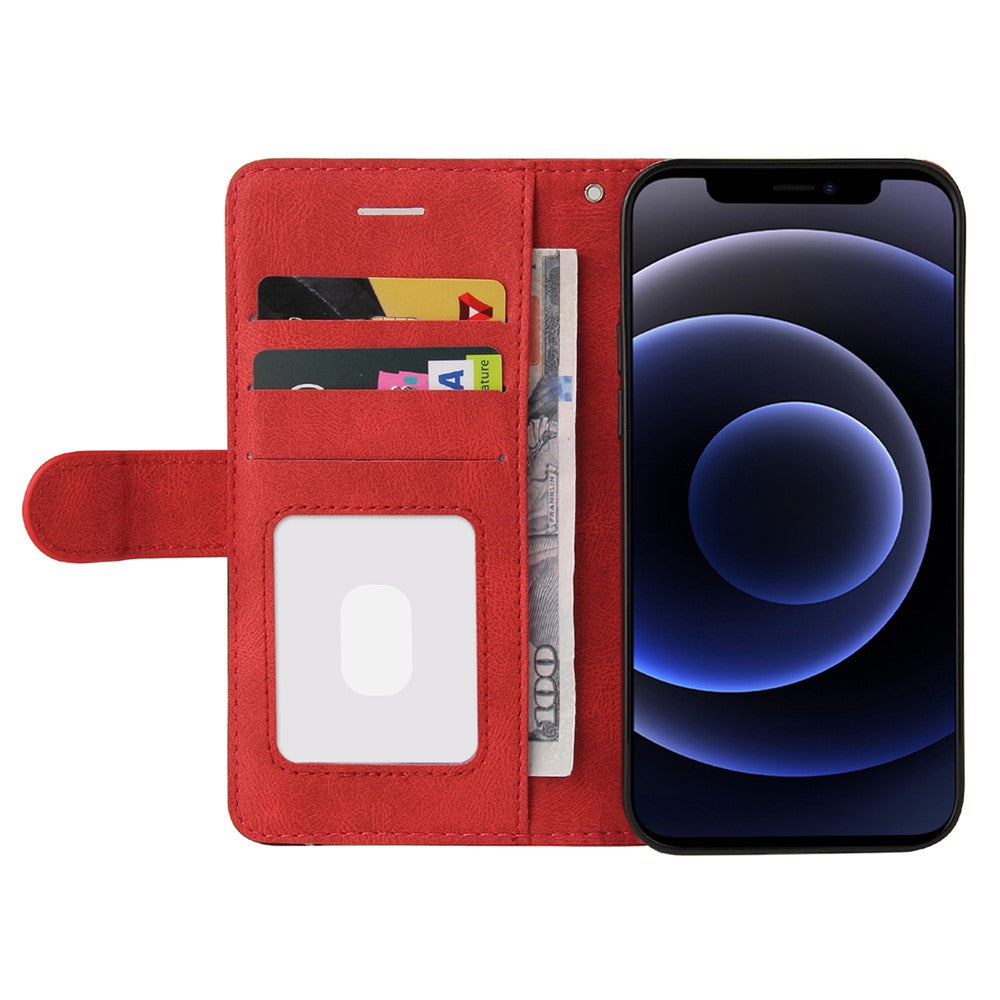 Til iPhone 12 mini 5,4 tommer læderetui, pung, stativ, farvesplejsende telefoncover