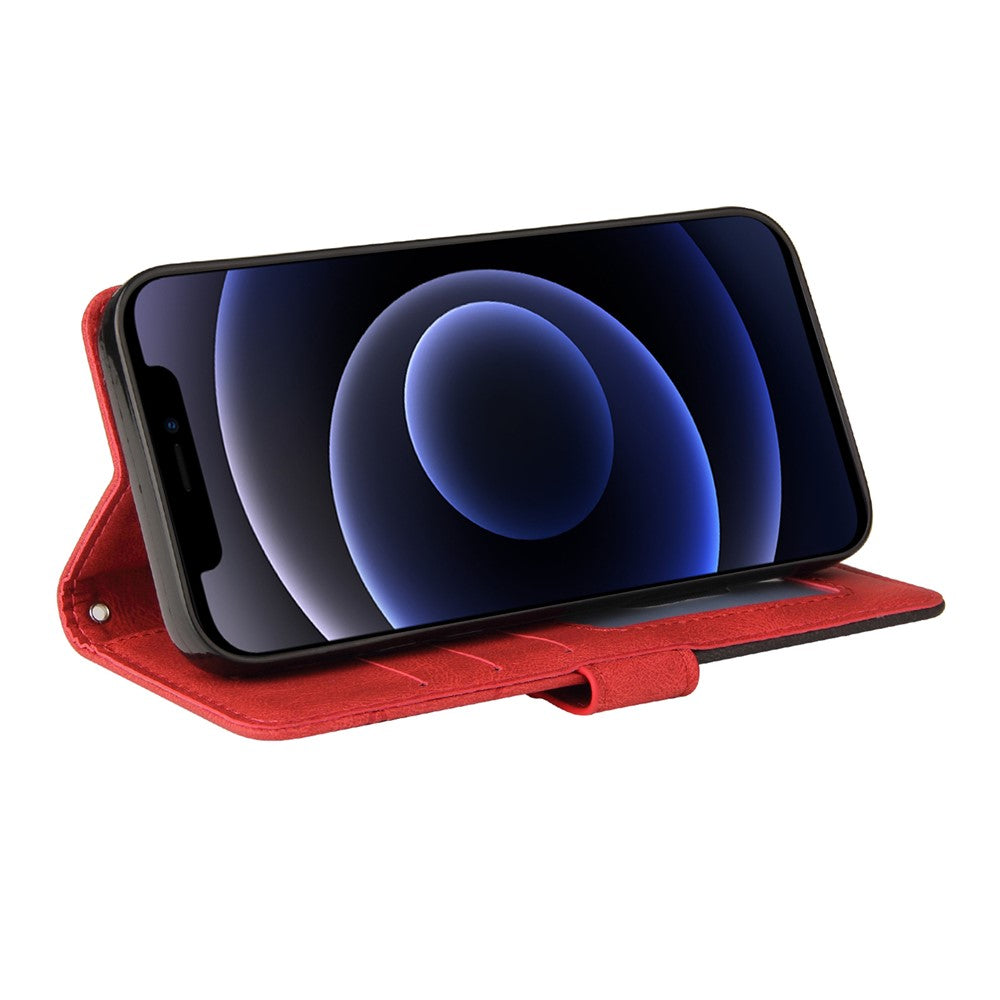 Til iPhone 12 mini 5,4 tommer læderetui, pung, stativ, farvesplejsende telefoncover