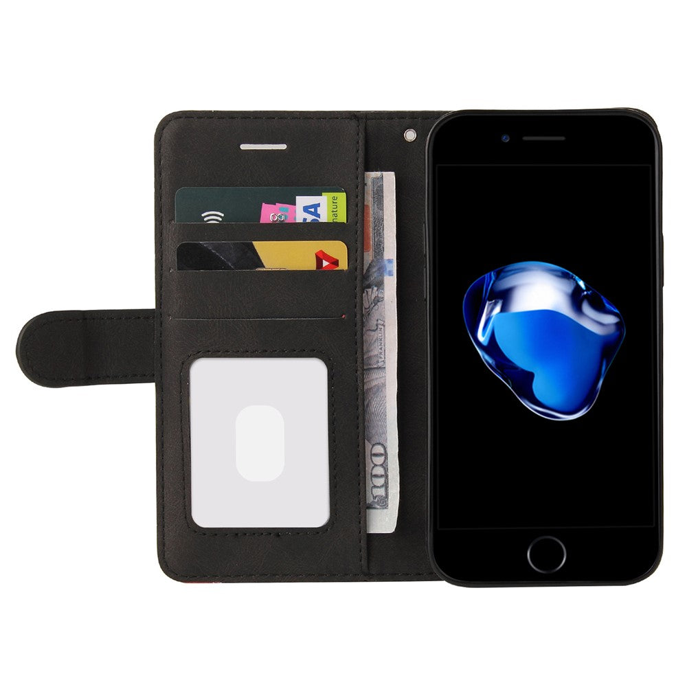 For iPhone 7 4.7 inch / 8 4.7 inch / SE (2020) / SE (2022) Leather Case Wallet Stand Color Splicing Phone Cover