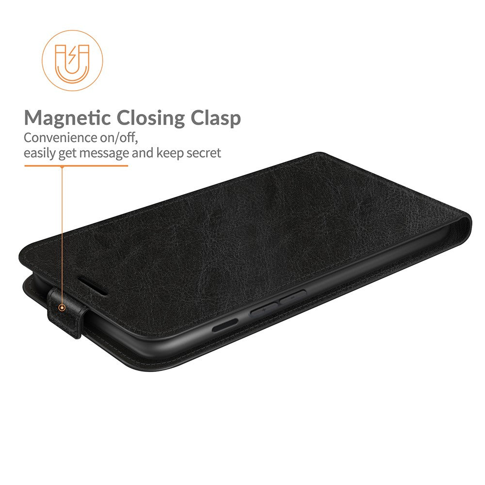 Crazy Horse Texture Vertical Flip PU Leather Phone Case with Card Slot for iPhone 13 mini 5.4 inch
